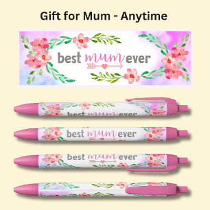 Stylo Noir Meilleures Fleurs Roses Jamais Filles De Maman