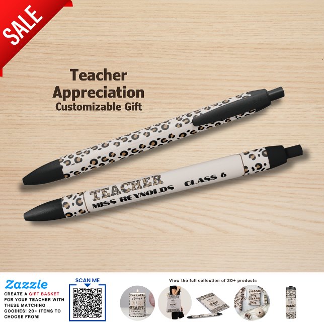 Stylo Noir Merci Meilleur enseignant Citations personnalisées (Créateur téléchargé)