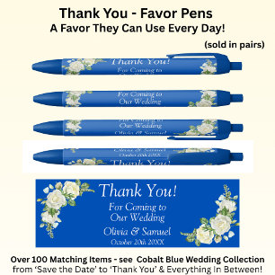Stylo Noir Merci, Roses Bleues Bleues Cobalt