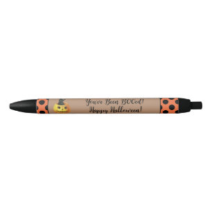 Stylo Noir Mignonne tu as été BOOed Halloween Citrouille oran