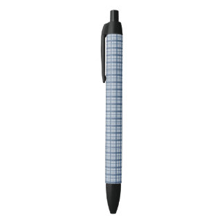 Stylo Noir Minimalist Blue Windowpane Plaid Satin Ribbon, Mod