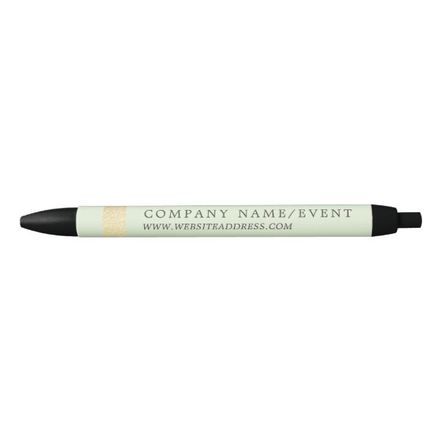 Stylo Noir Mint Green, Chic Gold Foil Stripe, Société/Événeme (Devant)