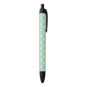 Stylo Noir Mode jaune bleue d'ikat tribal moderne