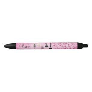 Stylo Noir Mode rose chic de Tour Eiffel de Paris