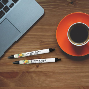 Stylo Noir Modèle de logo et de texte de société promotionnel