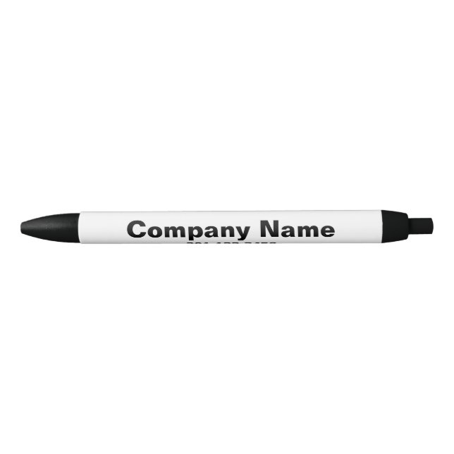 Stylo Noir Modèle du nom de l'entreprise blanc et noir (Devant)