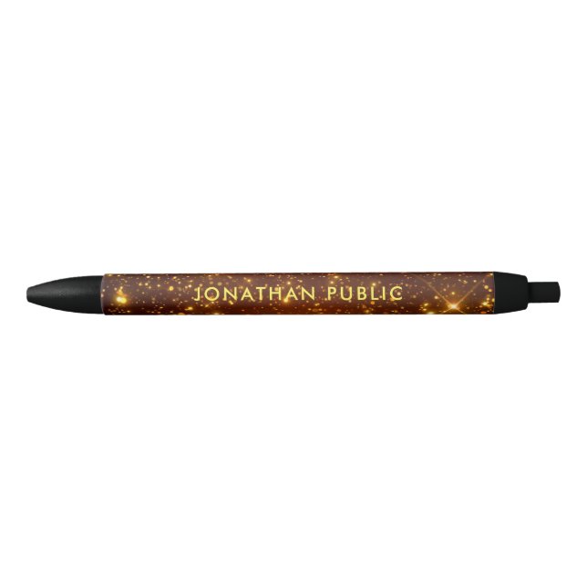 Stylo Noir Modèle personnalisé Gold Look Nom personnalisé Tex (Devant)