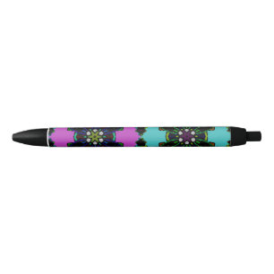 Stylo Noir modèles de mandala colorés
