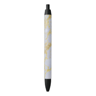 Stylo Noir Modern Trendy Gold Glitter Marble