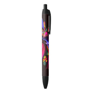 Stylo Noir Moderne coloré Floral Abstrait Art Motif #06