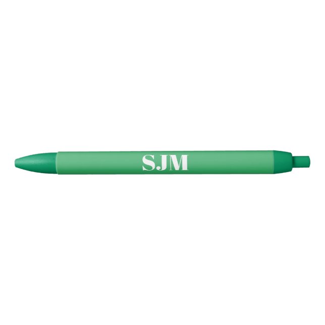 Stylo Noir Moderne monogram green white custom (Devant)