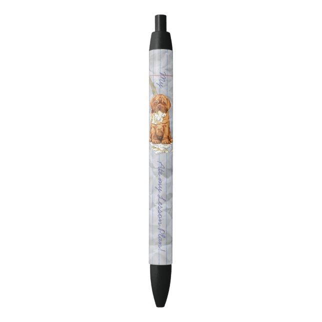 Stylo Noir Mon Dogue de Bordeaux Mange mon plan de leçon (devant Vertical)
