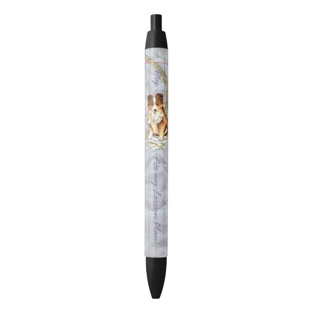 Stylo Noir Mon Sheltie a mangé mon plan de cours (devant Vertical)