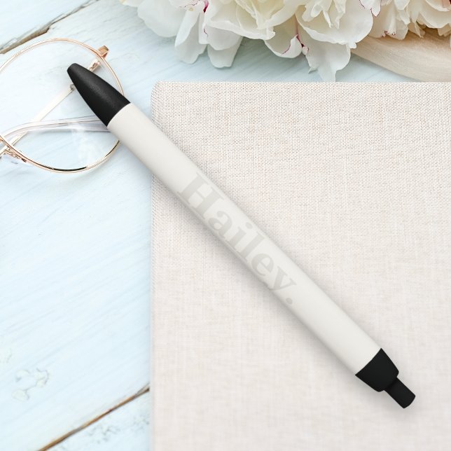 Stylo Noir Monogram Classic Élégant Minimal Typographie Nom (Créateur téléchargé)