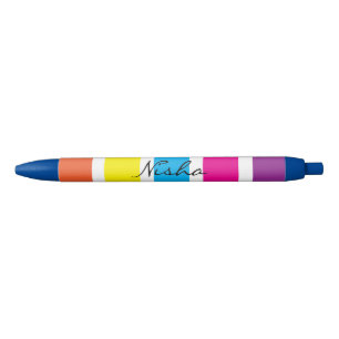 Stylo Noir Monogramme arc-en-ciel