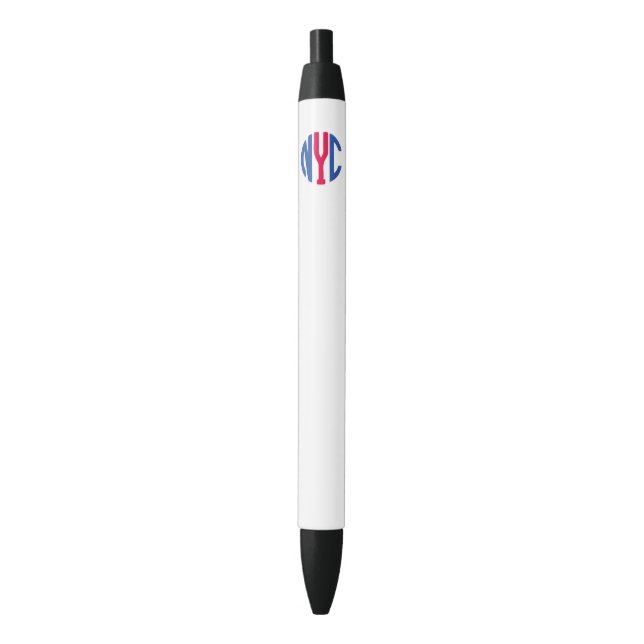 Stylo Noir monogramme de New York (devant Vertical)