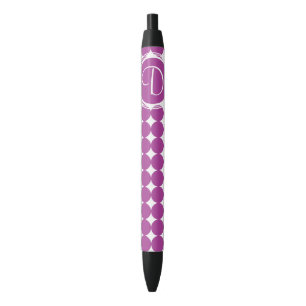 Stylo Noir Monogramme de point Polka violet
