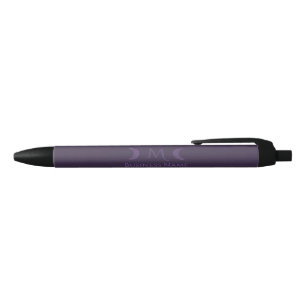 Stylo Noir Monogramme des lunes de croissant de violet poussi