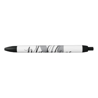 Stylo Noir Monogramme élégant blanc et noir