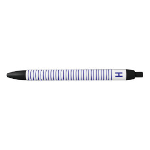 Stylo Noir Monogramme Marine Bleu Blancs Écriture