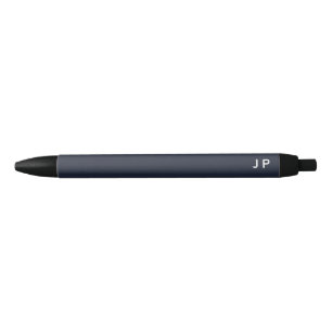 Stylo Noir Monogramme minimaliste Marine bleu blanc cadeau