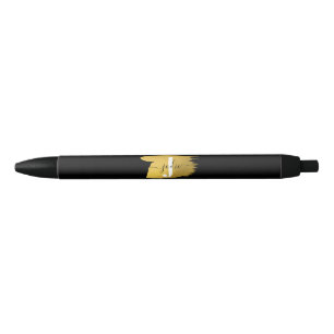 Stylo Noir Monogramme moderne noir et or
