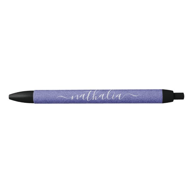 Stylo Noir Monogramme moderne violet à huile violette (Devant)