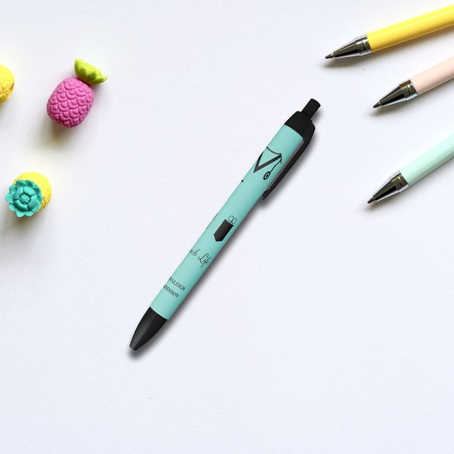 Stylo Noir Monogramme sur mesure de la durée de vie des infir (Créateur téléchargé)