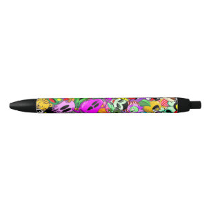 Stylo Noir Monstres caractères mignons Motif d'Halloween