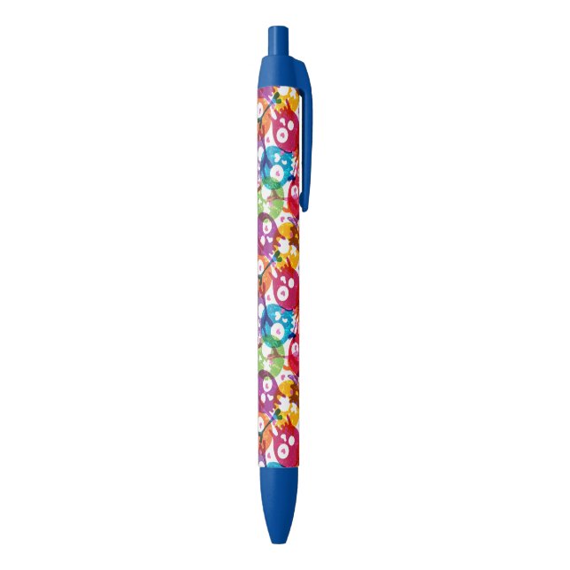 Stylo Noir Motif 2 de crânes (Bas (Vertical))