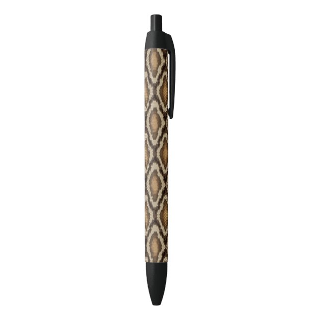 Stylo Noir Motif 2 de peau de serpent de python (Bas (Vertical))