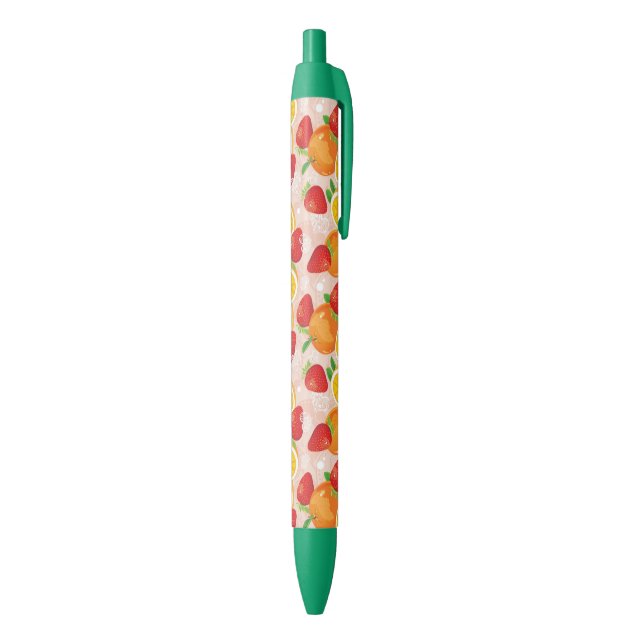 Stylo Noir Motif abstrait avec la fraise (Bas (Vertical))