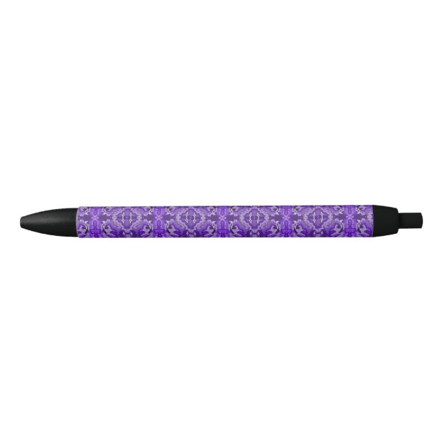 Stylo Noir Motif Abstrait Diamond-y violet (Devant)