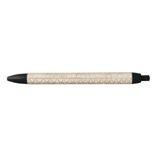 Stylo Noir Motif africain de la tribu Gold White