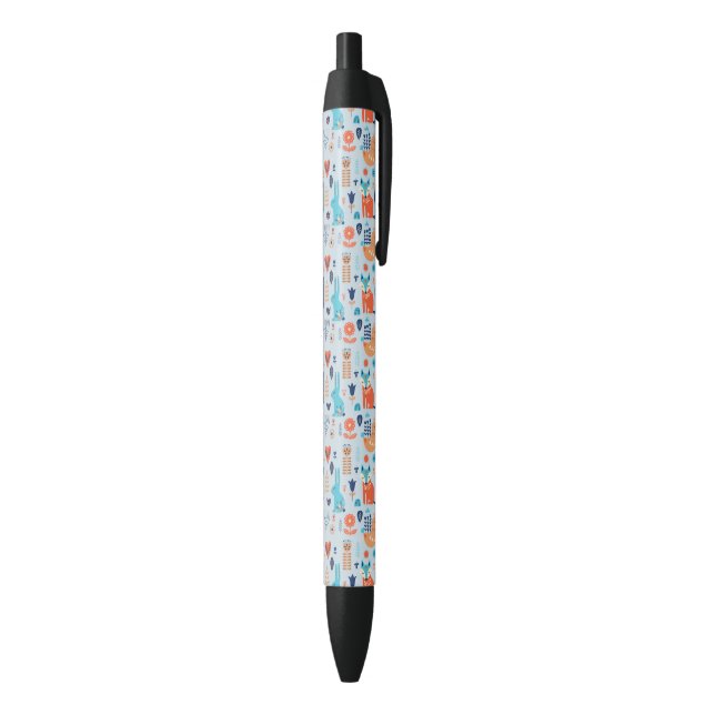 Stylo Noir Motif animal de région boisée d'art populaire (Bas (Vertical))