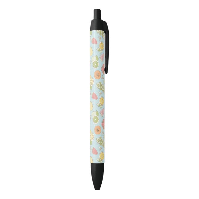 Stylo Noir Motif avec des fruits et des baies (Bas (Vertical))