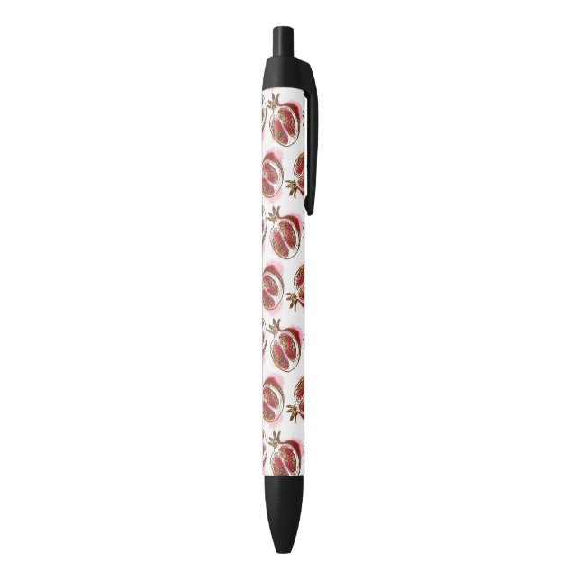 Stylo Noir Motif avec la grenade (Bas (Vertical))