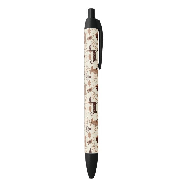 Stylo Noir motif avec les chiens mignons (Bas (Vertical))
