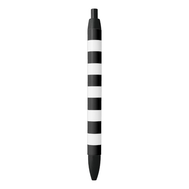 Stylo Noir Motif blanc noir moderne de rayures (devant Vertical)
