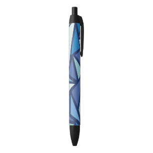 Stylo Noir Motif bleu abstrait de Crsytal de glace