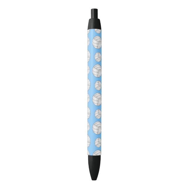 Stylo Noir Motif bleu en pastel de volleyball (devant Vertical)