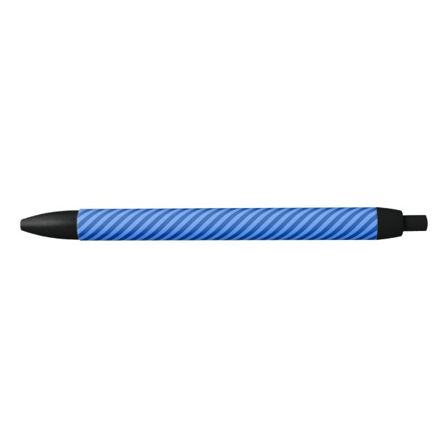 Stylo Noir Motif bleu-foncé et plus léger de rayures bleues (Devant)