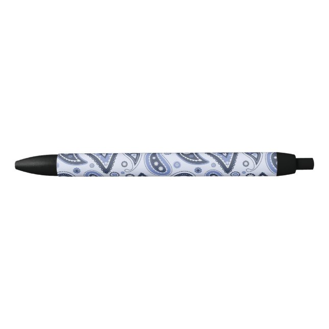 Stylo Noir Motif Blue Paisley (Devant)