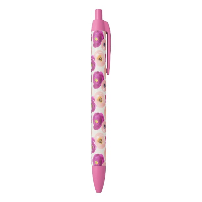 Stylo Noir Motif botanique d'aquarelle (Bas (Vertical))