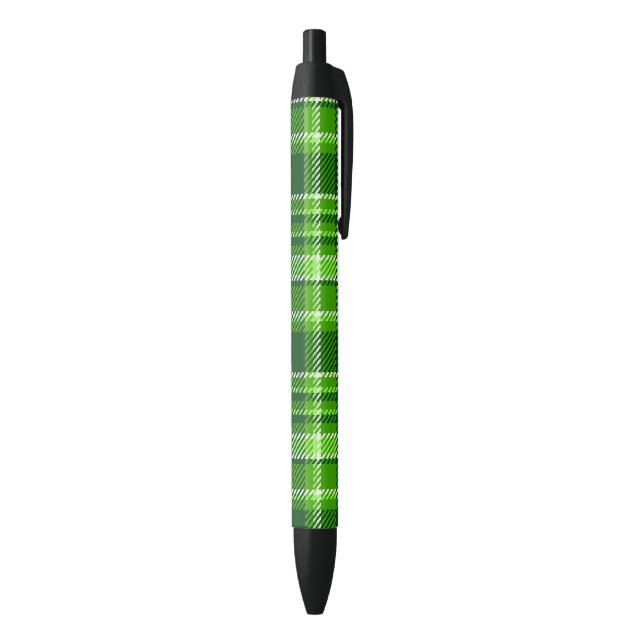 Stylo Noir Motif Checkered de couleur verte (Bas (Vertical))