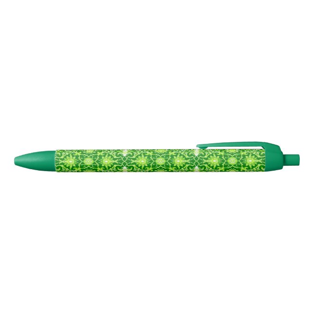Stylo Noir Motif chinois Art Nouveau - Emerald Green (Haut)