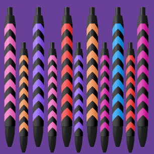 Stylo Noir Motif coloré