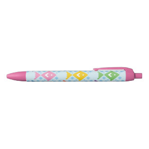 Stylo Noir Motif coloré de poissons de l'océan