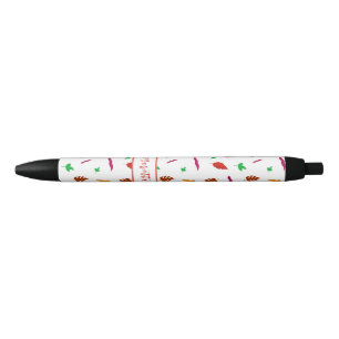 Stylo Noir Motif couleur feuille sans joint
