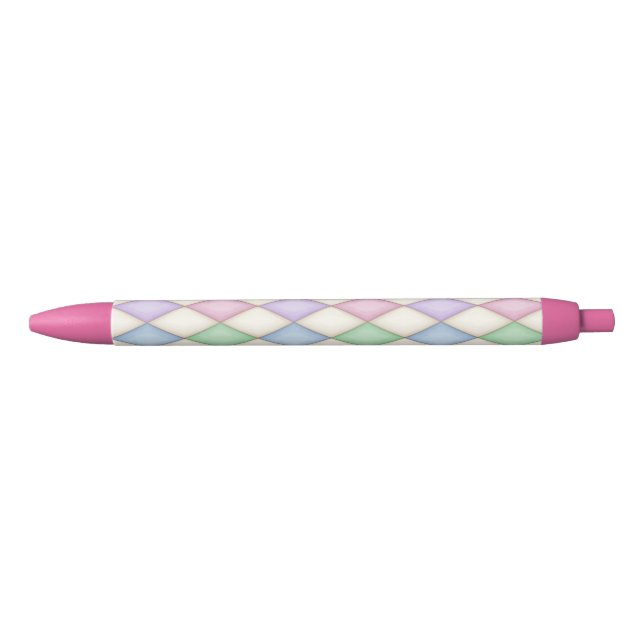 Stylo Noir Motif couleur Harlequin Diamond Check (Devant)